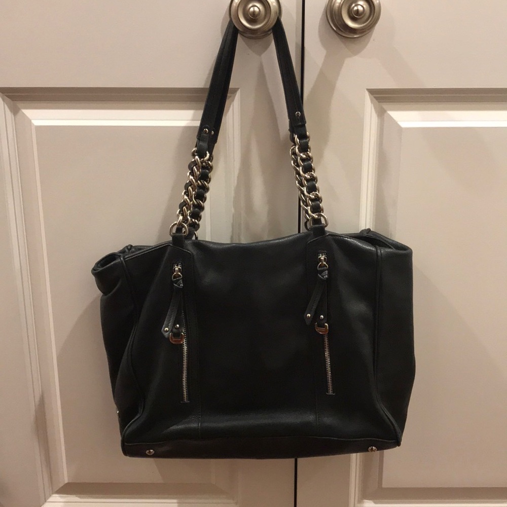 Black 100% Genuine Leather Bag-Excellent Condition